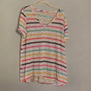 Open Knit Bright Striped Tee